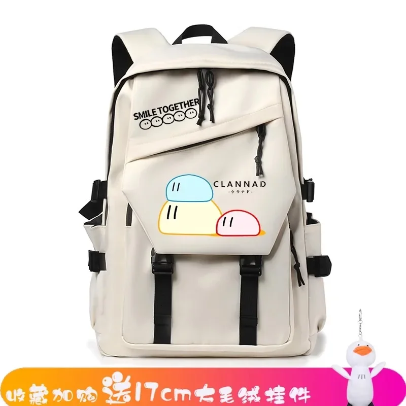 Breathable mesh, 32×47×16cm Black White Blue Pink, Clannad, Student Kids Teens School Bags, Anime Backpacks Girls Boys