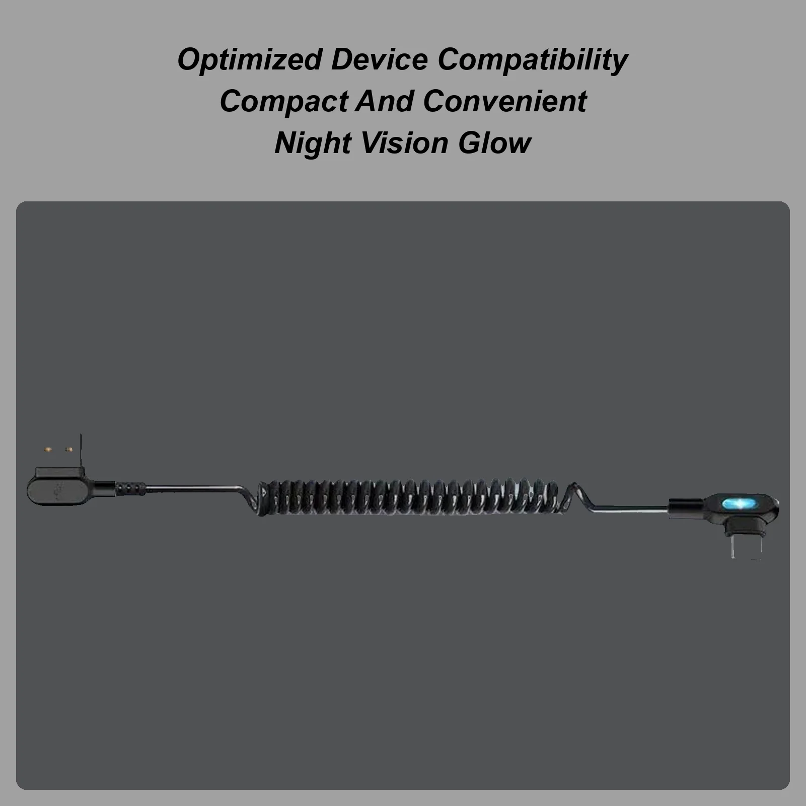 Type C Charge Cable Highly Elastic Luminous Coiled Retractable Type C Cord For Trailer RV Truck Automotive Sedan Pickup Men