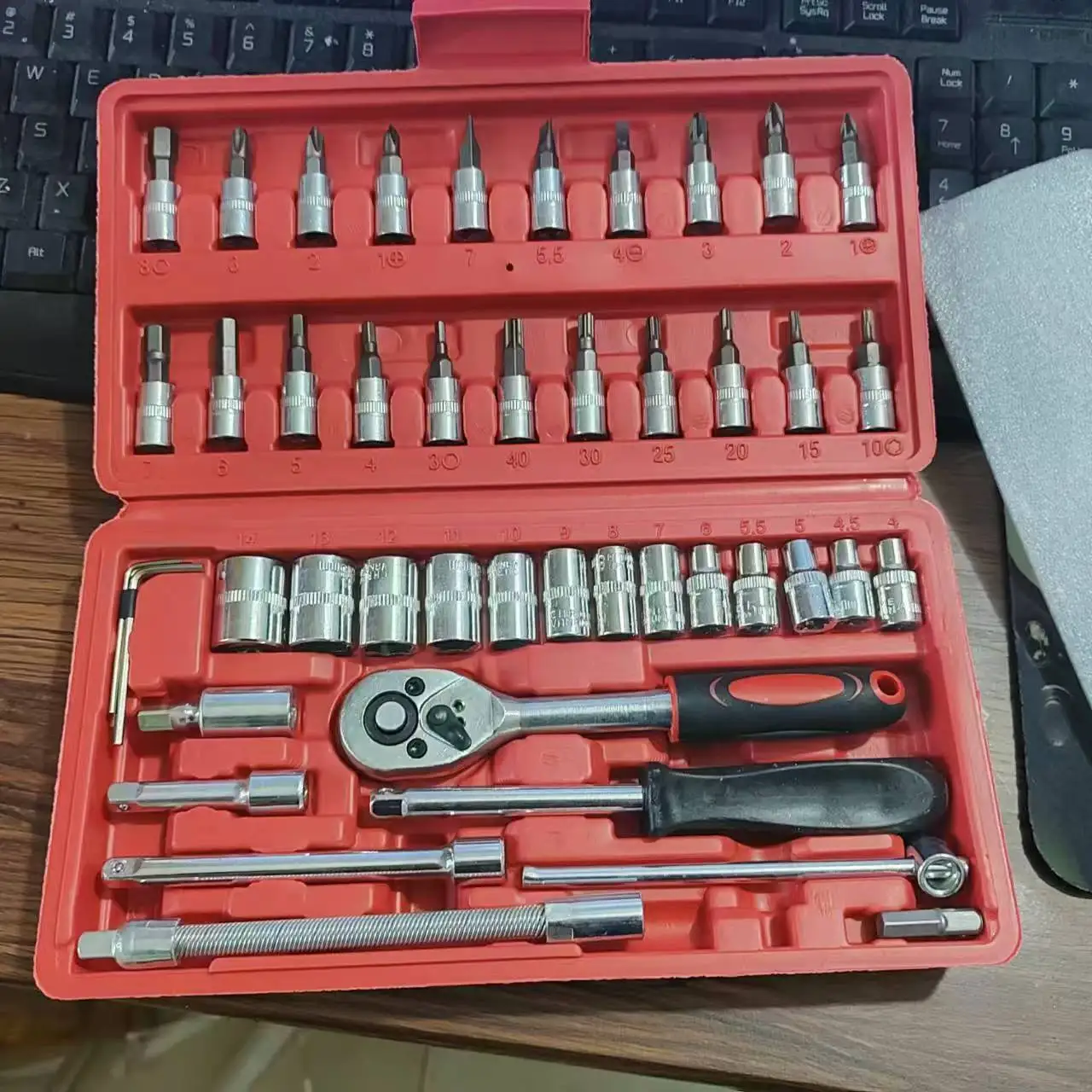 46-Piece combination Xiaofei ratchet wrench, multi-functional household daily appliance maintenance, sleeve batch wrench tool