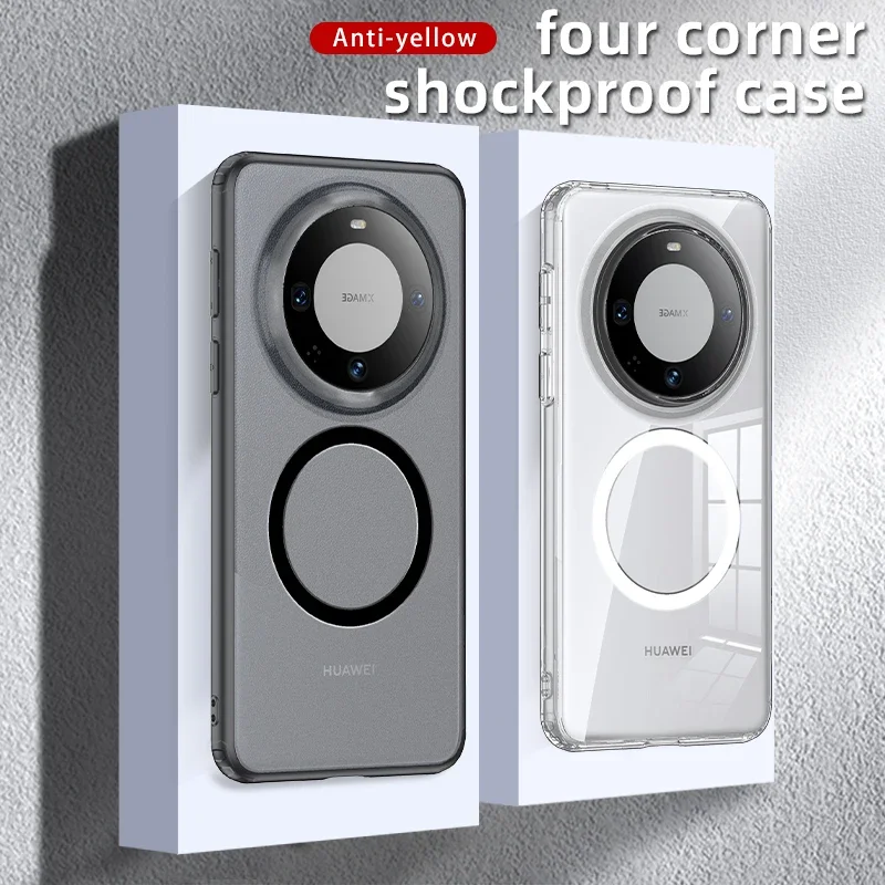 Magnetic Cases For Huawei Mate 70 RS 60 Pro Wireless Charging Transparent Protection Cover Shockproof Matte Phone Case