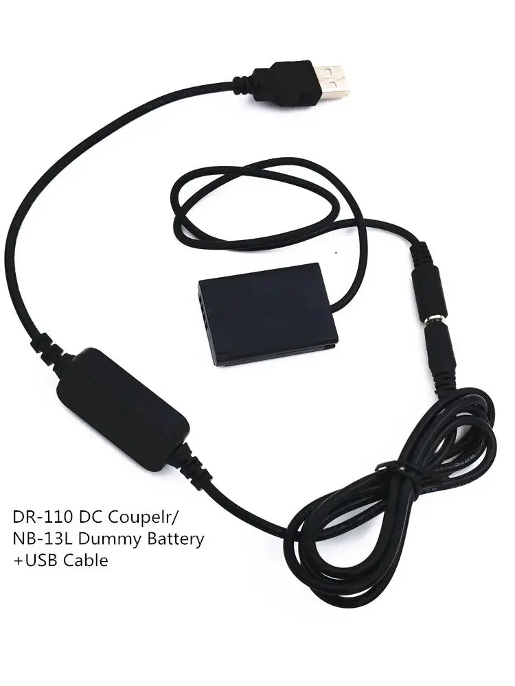 DR-110 DC Coupler NB-13L NB13L Dummy Battery + USB Cable Adapter For Canon G7X Mark II G1X G7X MII G5X G9X SX720