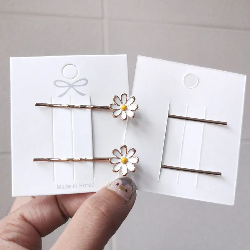 1/2pcs Korean Simple Daisy Side Clip Sweet Girls Bangs Clip Hairpin Back Head Flower Hairclip Fashion Styling Headwear Headdress