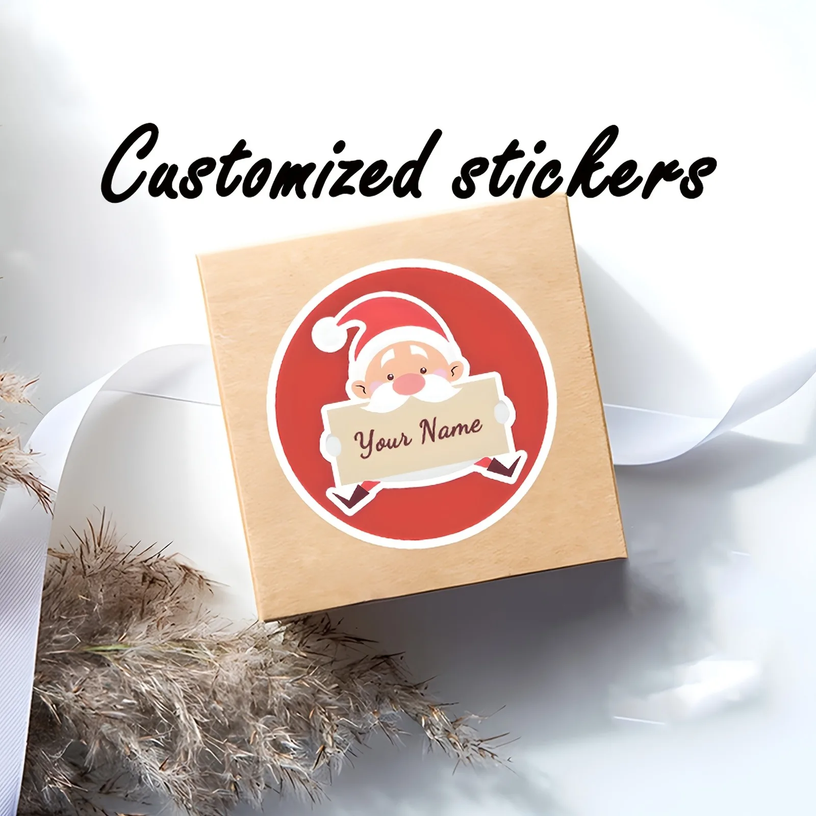 18-36PCS Customize Your Christmas Round Stickers For All Occasions - Upload Text To Create Personalized Stickers.