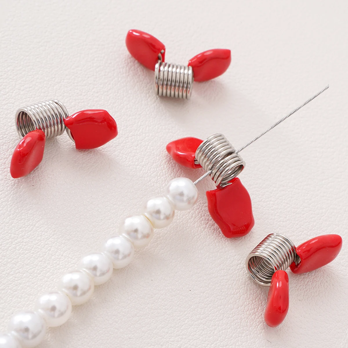 6 Stück Benutzerfreundliche Perlenverschlüsse mit Federmechanismus, Kleine Stopper für Schmuckherstellung, Armband-Werkzeug, Schmuckzubehör aus Legierungsmaterial – Detail 1