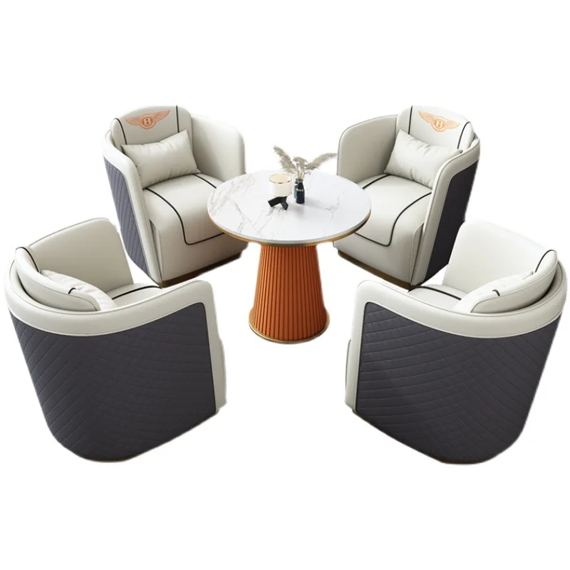 

Modern casual single sofa chair combination business reception leather