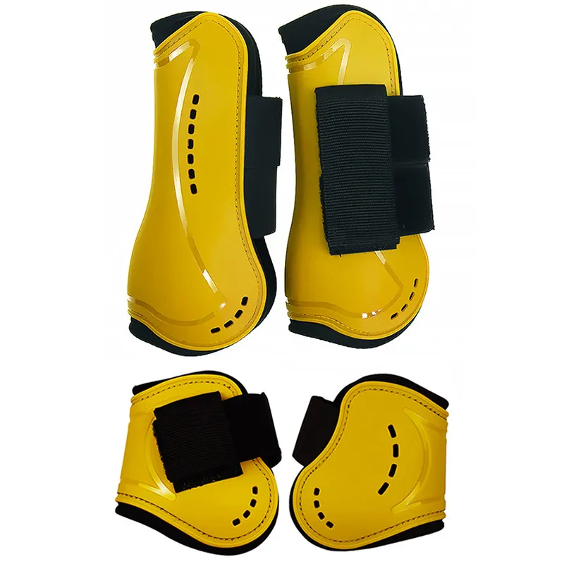 No. 12 Obstacle Horse Knee Pads Horse Leggings PU Shell Elastic Cushioning Inner Pad Protective Horse Leg Nylon Velcro