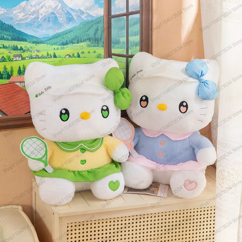 

Плюшевая игрушка Hello Kitty Sanrio 45 см, в тематике тенниса, милая мягкая игрушка для детей, девочек и взрослых, подарок на день рождения