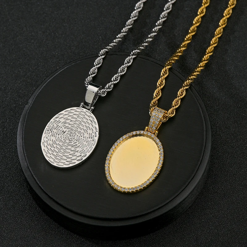 Black Myth Wukong Personalized Customize Photo Square Oval With Zircon Pendant Necklace Rope Chain Jewelry Women Girl Gift