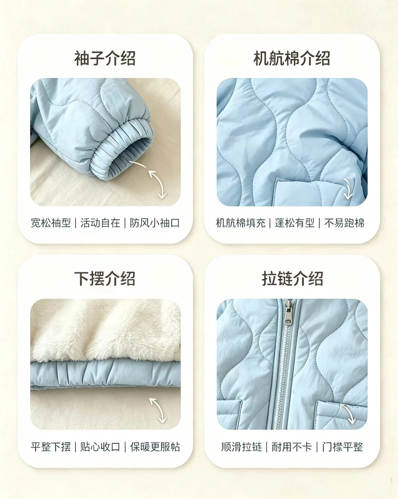 2026 Herbst Winter Baby Jungen Mädchen Wattierte Jacke Kinder Wellenmuster Reißverschluss Lässige Warme Kapuzenjacke Kinderbekleidung – Detail 10