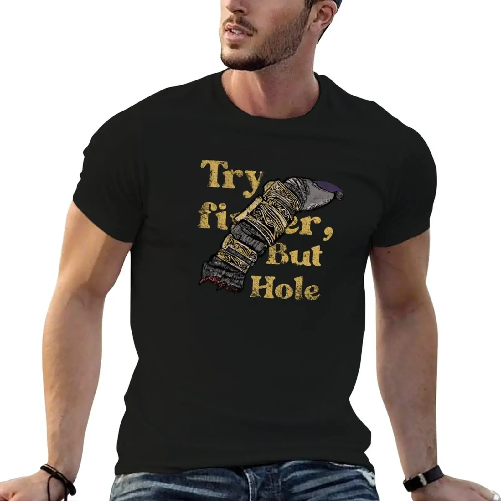 

try finger but hole T-Shirt vintage clothes blacks anime stuff blue lock t shirts for men pack