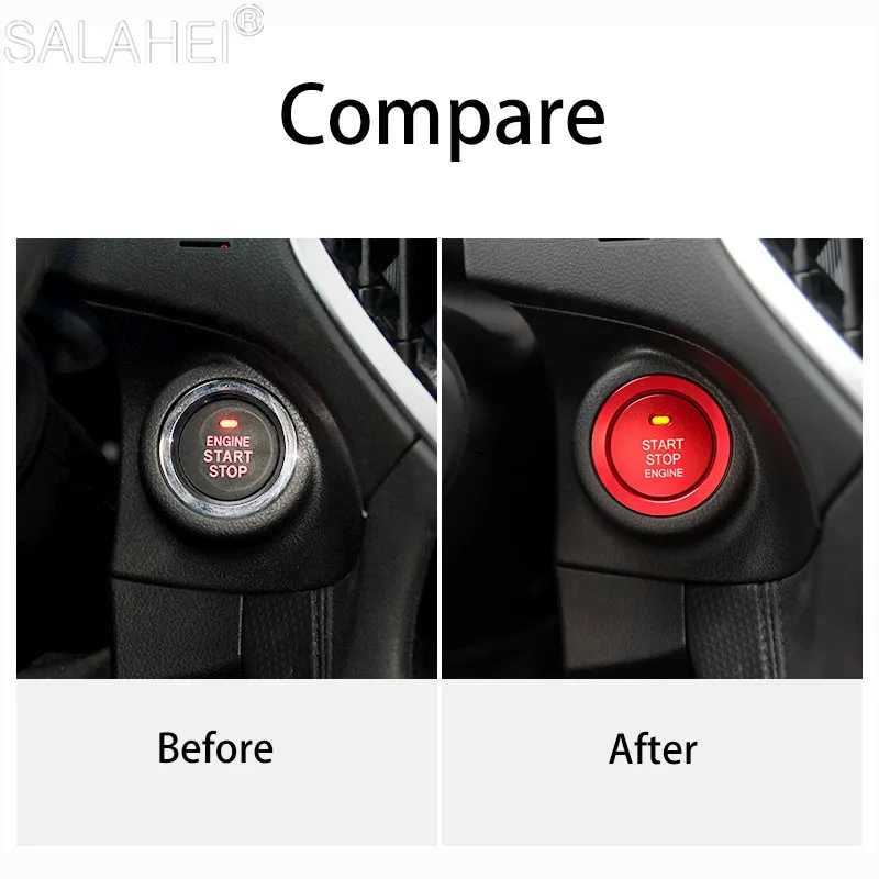 For Subaru XV Forester Outback One-click Start Decoration Stickers Car Engine Push Start Stop Button Ring Cover Cap Accessories