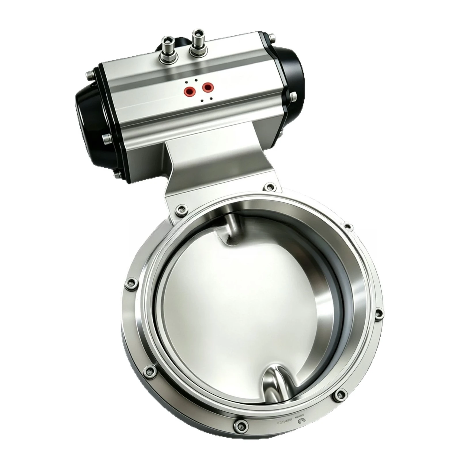 One end flange and one end chuck quick loading sanitary grade stainless steel food grade pneumatic star spherical discharge valv