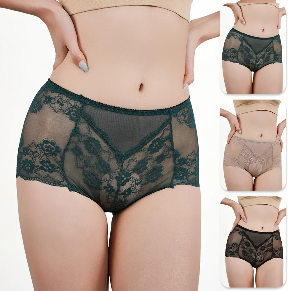 1PC Sexy Transluzente Mesh Höschen Frauen Paar Spaß Weiche Seidige Slips Aushöhlen Unterwäsche Blumenmuster Unterhose 45-150kg