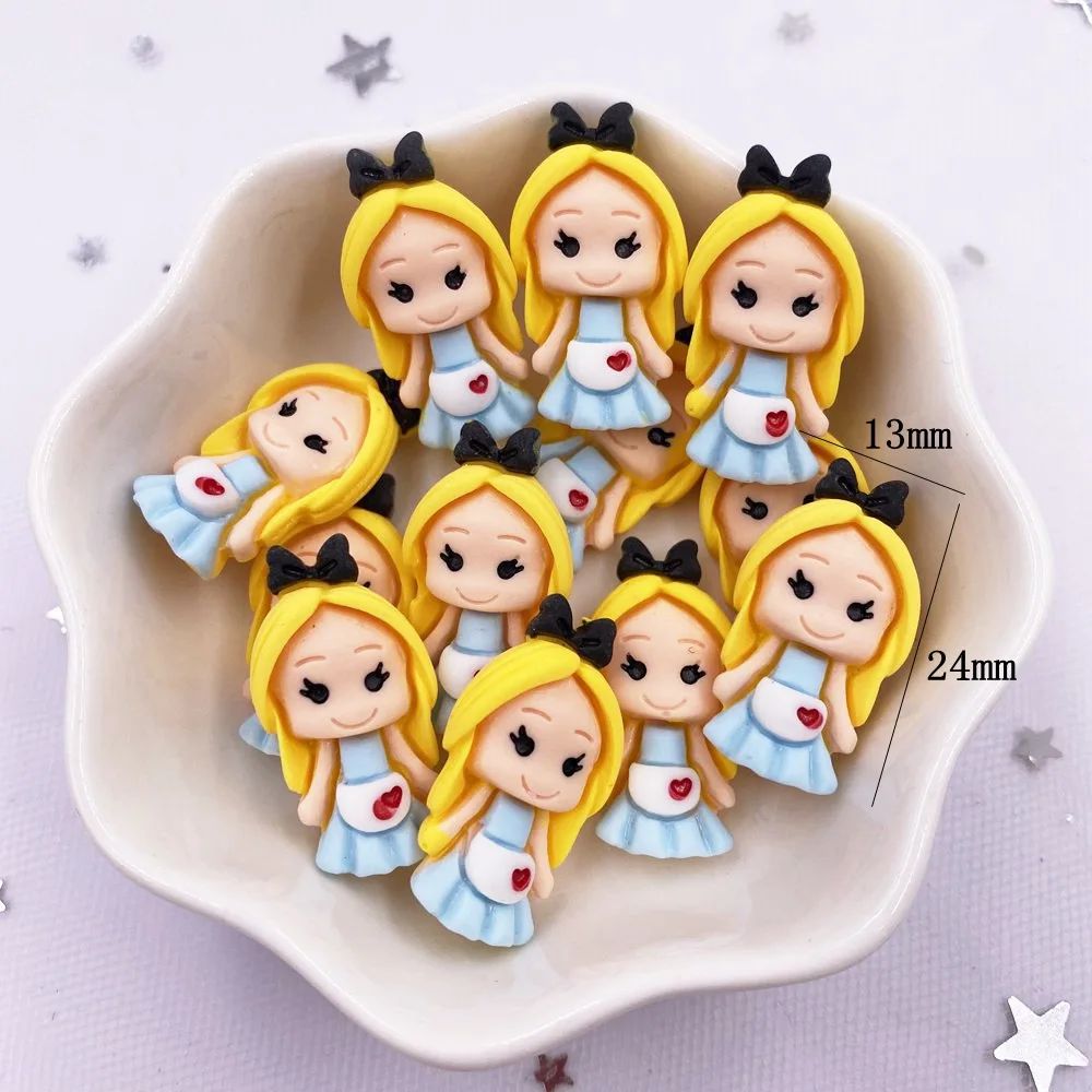 10pcs Colorful Resin Mini Girl Princess Anime Flatback Cabochon Scrapbook Craft DIY Accessory Decor Figurine Crafts OM16