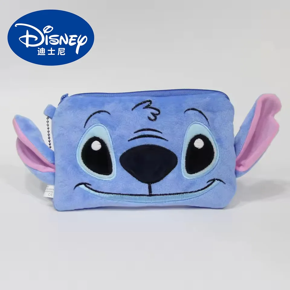 Disney Lilo&Stitch Plush Makeup Bag Cartoon Stitch Wallet Cosmetic Bag Washing Bag Pencil Case Girl Mini Storage Phone Bags Gift