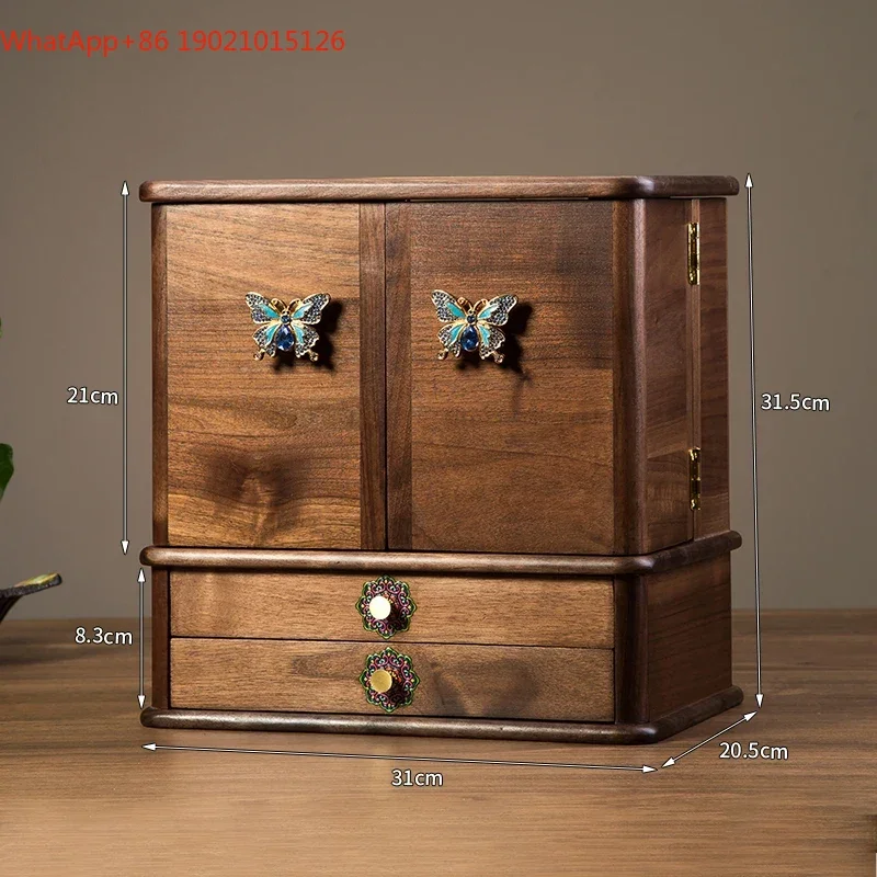 North American Black Walnut Premium Dresser Surface Makeup Storage Cabinet FT