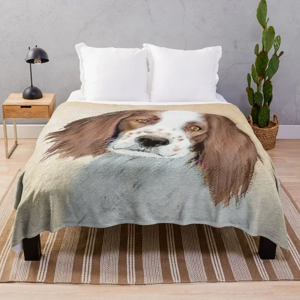 

Irish Red and White Setter Painting - Original Art Throw Blanket Versatile Cozy Throw Blanket for All Occasions