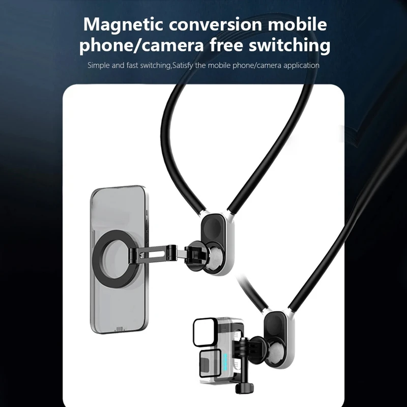 Daily Magnetic Neck Holder Mount Necklace Bracket For Samsung/Iphone DJI/Gopro/Insta360 ACE Pro Smartphone Accessory