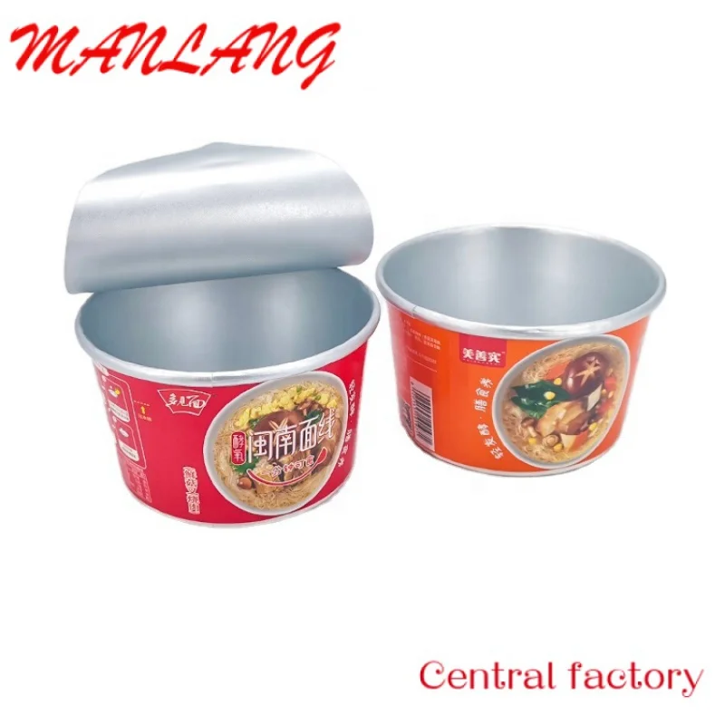 Customfood grade paper 850ml food container bowls instant noodle paper cups with sealing lid