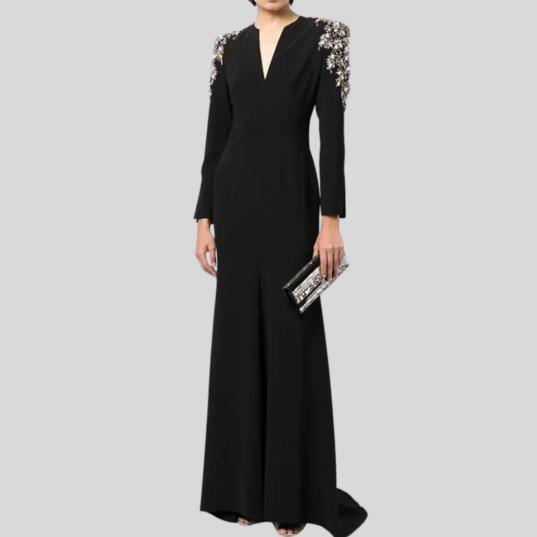 

Dress Luxury Birthday Evening Dress Floor Length Full Sleevels Summer Elegant Wedding Party Gowns For Women Arab