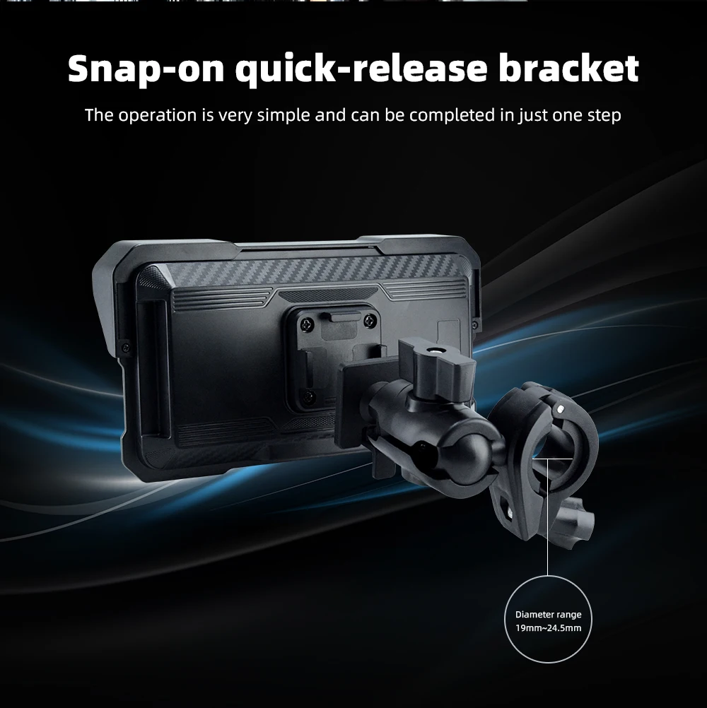 EKIY 6,25 Zoll Kabelloses CarPlay Moto Android Auto Tragbares Digitales Motorrad-Dashboard GPS-Navigation Abnehmbarer Bildschirm – Detail 9