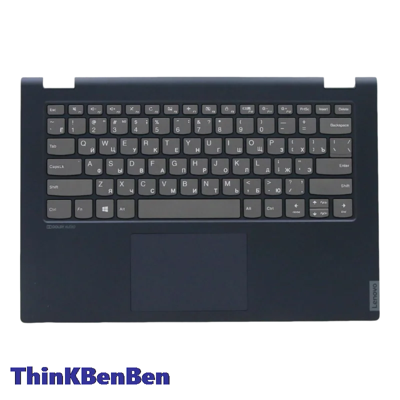 RU Russian Keyboard With Blue Plastic Upper Case Palmrest Shell Cover For Lenovo C340 Flex 14 IWL API IML Laptop 5CB0U42400