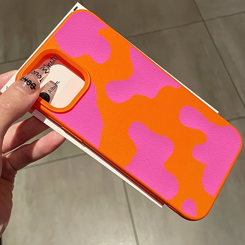 Rose Red Cow Lichee Pattern Phone Case For iPhone 17 16 11 12 13 14 15 Pro Max XS X XR 16 Plus 16E Air Shockproof Soft TPU Cover