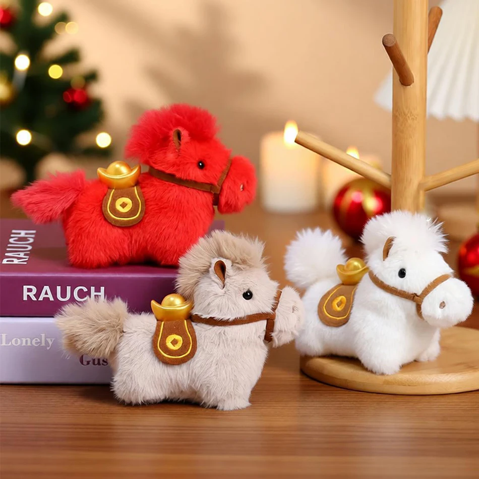 2026 NEW Cute Plush New Year Keychain The Year of Horse Mascot Pendant Chinese Spring Festival Cute Pony Pendant New Year Gift
