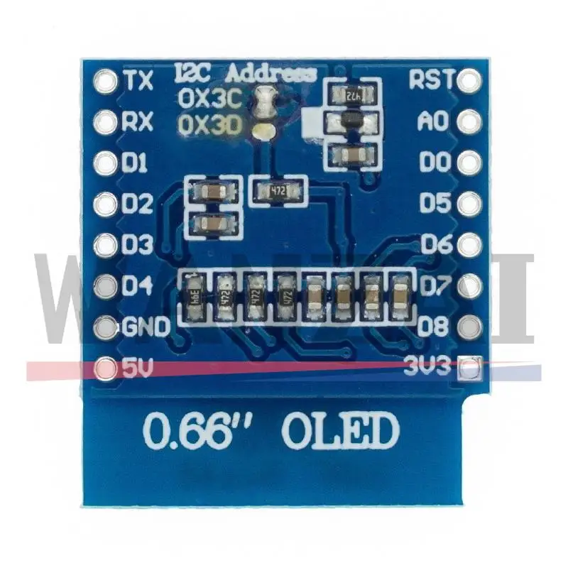 شاشة عرض LCD LED OLED مقاس 0.66 بوصة متوافقة مع WEMOS D1 MINI ESP32 64X48 شاشة 0.66 بوصة وحدة oled مقاس 0.66 بوصة IIC I2C