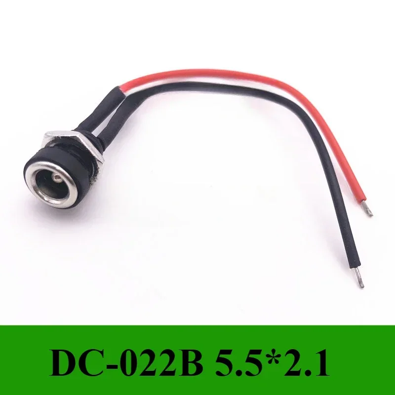 50/10Pcs Battery DC Power plug connector for diy dc waterproof jack connector 5.5 X 2.1 mm 5.5X2.5mm with Wire 10cm/20cm/30cm