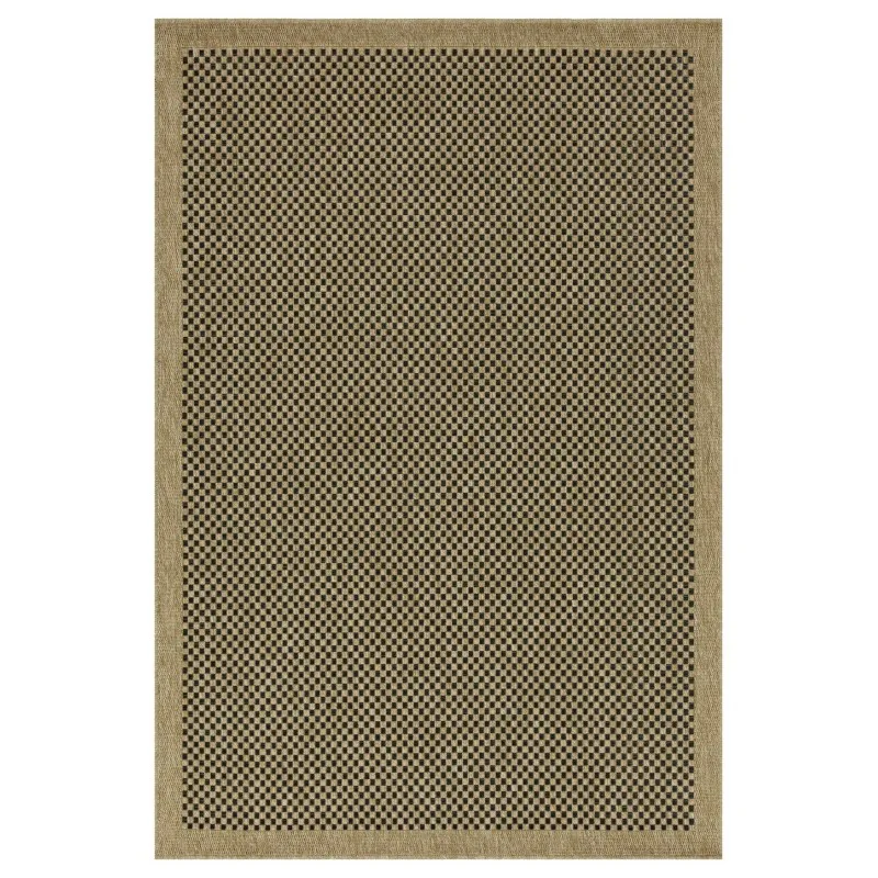 Erde GC_NTL1003 Jute/Schwarz 2 Fuß 7 Zoll x 7 Fuß 3 Zoll. Teppich für den Innen- und Außenbereich