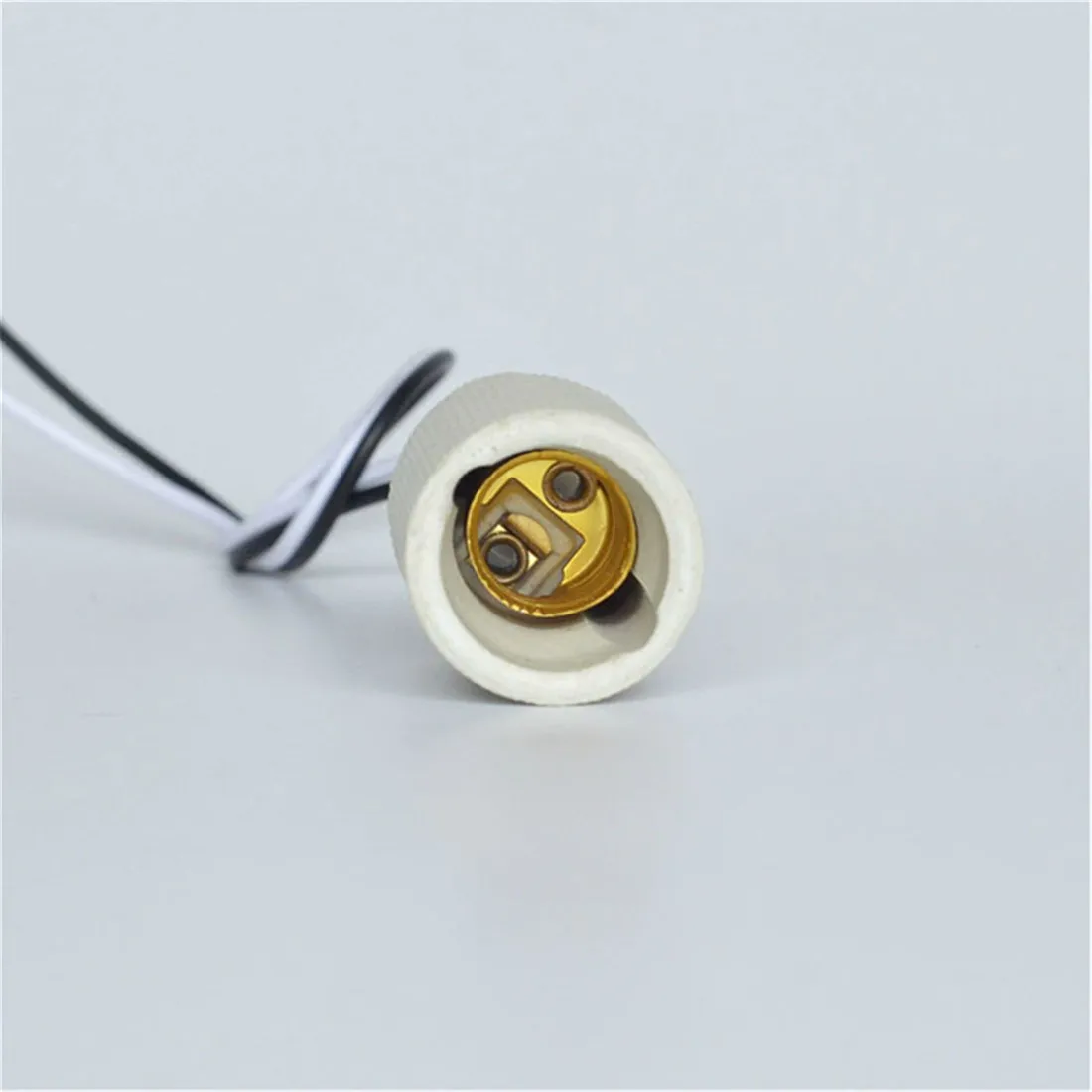 2/5/10/20 قطعة حزمة E14 E27 السيراميك المسمار مقبس الإضاءة ، E12 E26 الخزف المصباح الكهربي حامل مع سلك لمبة الهالوجين المتوهجة #4