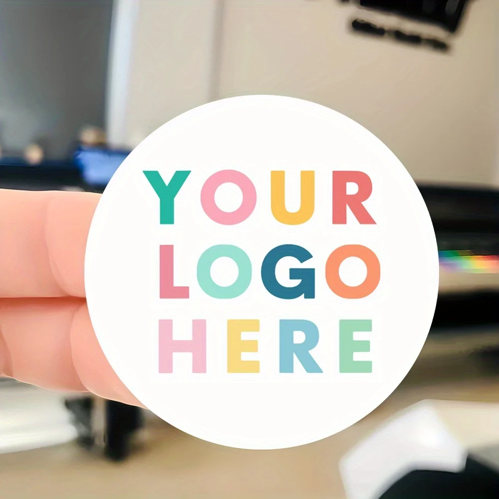 Personalized Custom Logo Stickers - Round Paper Decals, Personalized Logo Stickers for Weddings, Birthday and Baptism Stickers, Print Your Own Logo Stickers, Suitable for Brands, Weddings, Promotions, Gift Bags, Laptops, and Water Bottles, Water Bottle Stickers view 5