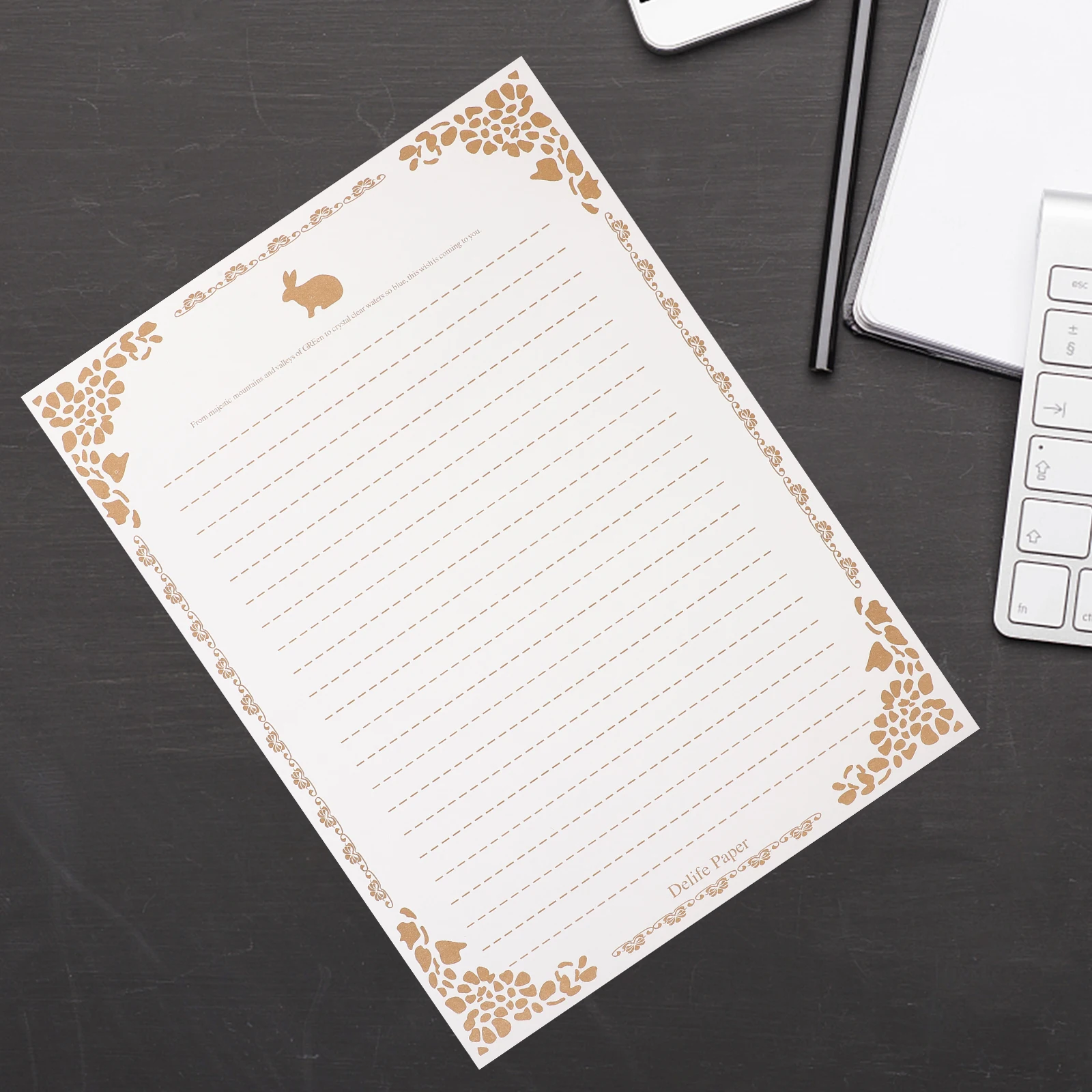 

50 Sheets A4 Lined Stationery Paper 29 7x21cm Retro Warm Writing Supplies Decorative CraftVintage Scrapbook Letter