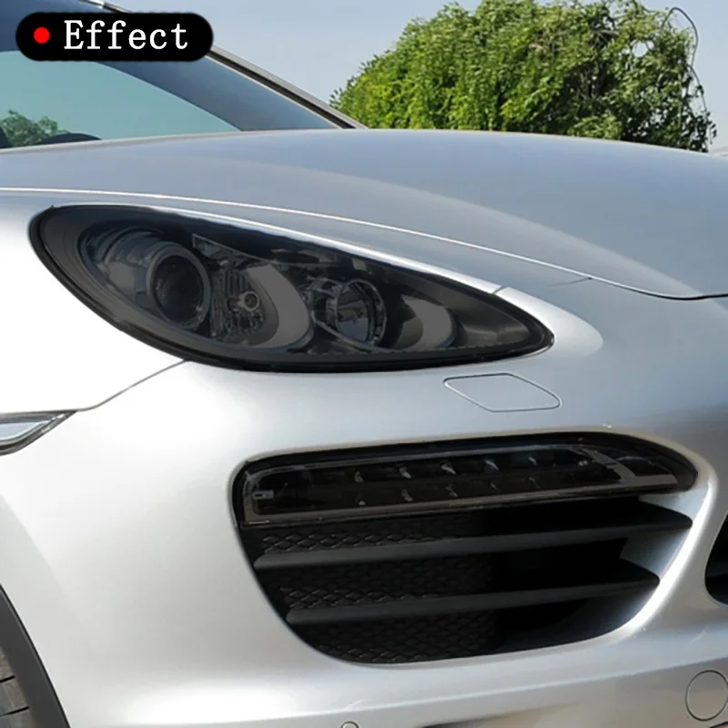 2 szt Reflektor samochodowy Tailight Folia ochronna Przezroczysta czarna naklejka TPU dla Porsche Cayenne Macan Taycan 2011 do 2022