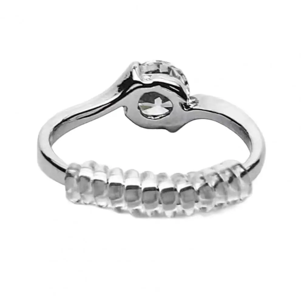 5Pcs/Set Universal Ring Size Adjuster Invisible Soft Texture Wearing Jewelry Guard Spiral Silicone Tightener for Loose Rings