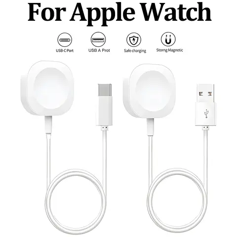 Caricabatterie rapido USB A wireless magnetico 2025 per Apple Watch Ultra Series 9 8 7 6 SE Tipo C Cavo di ricarica per iWatch Serie 5 3 2