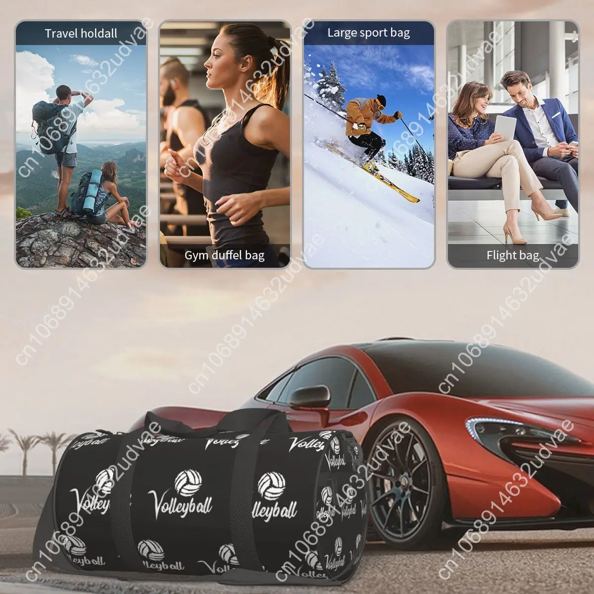 Volleyball Sport Gym Bag Lover Fashion Outdoor Sports Bags with Shoes Luggage Printed Handbag Retro Fitness Bag For Male Female