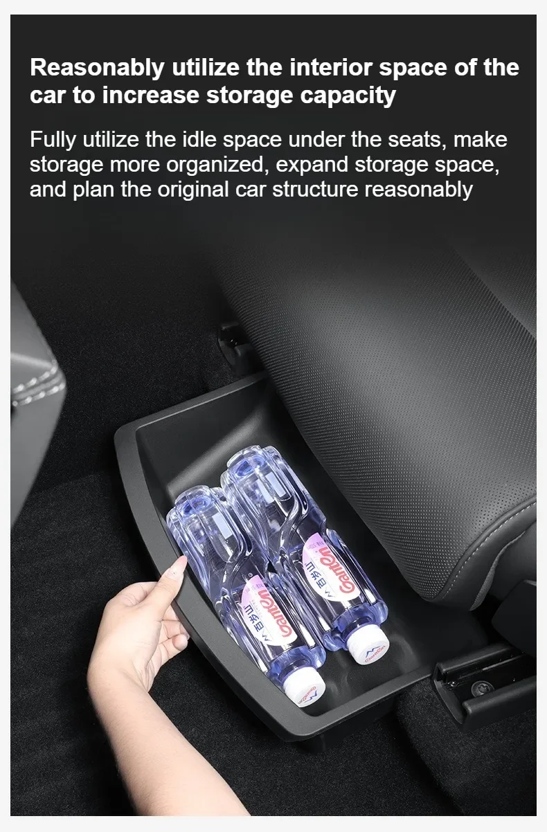 Für Tesla 2026 Modell YL 6-Sitzer Unter-Sitz-Aufbewahrungsbox TPE-Schublade Vorder- und Rücksitz Unterer Organizer-Aufbewahrungsbehälter Auto-Innenausstattung – Detail 15