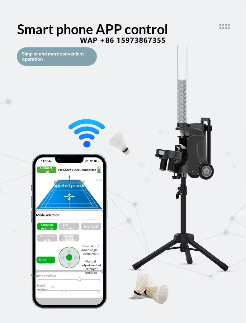 PUSUN Badminton Serve Machine Device Professional Training Automatic Home-use Portable Smart Equipment