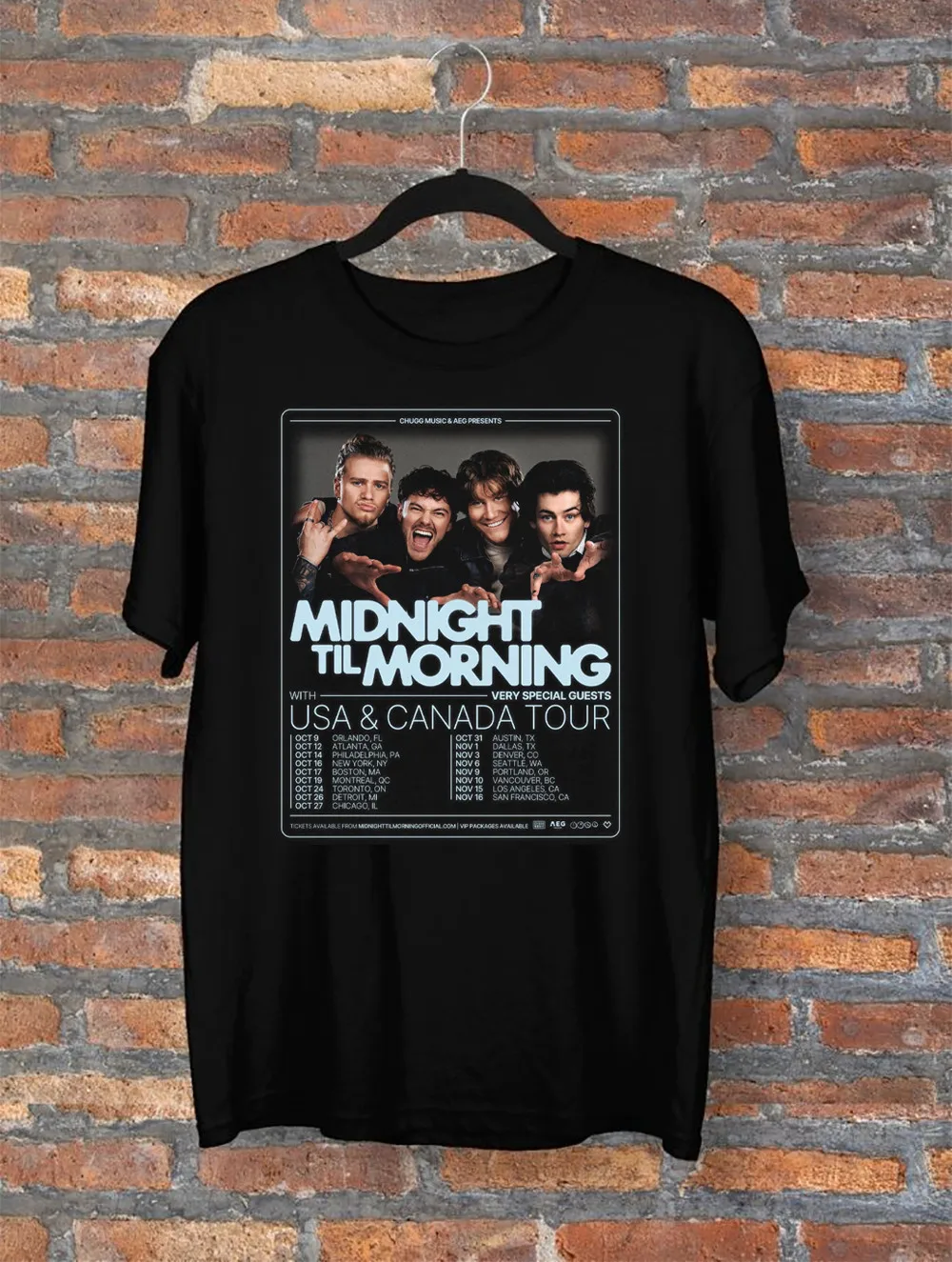 Camiseta Midnight Til Morning Band 2025 Debut Tour, todas las tallas S-5XL
