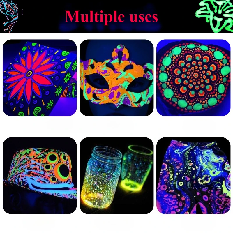 12/18 Kolorów 30ML Fluorescencyjna Farba Akrylowa - Wodoodporna, Szybkoschnąca do Malowania, Graffiti, DIY, Artykuły Plastyczne — zdjęcie produktu 6