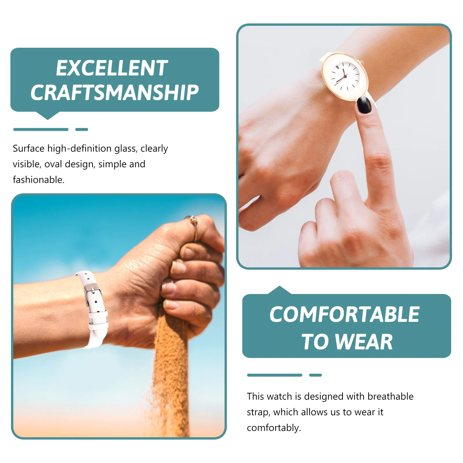 Quartz Wrist Watch Adjustable Belt Breathable Strap Casual Women Fashion Watch Ladies Simple Elegant Timepiece