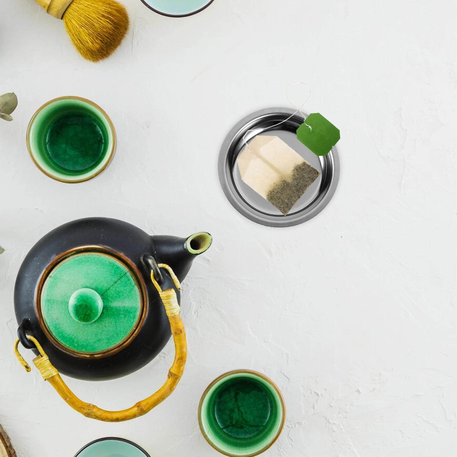 

Bag 304 Accessories Round Drain Dish Organizer for Bags Holder Travel Tea Bag Saucer Tea Cup Coaster