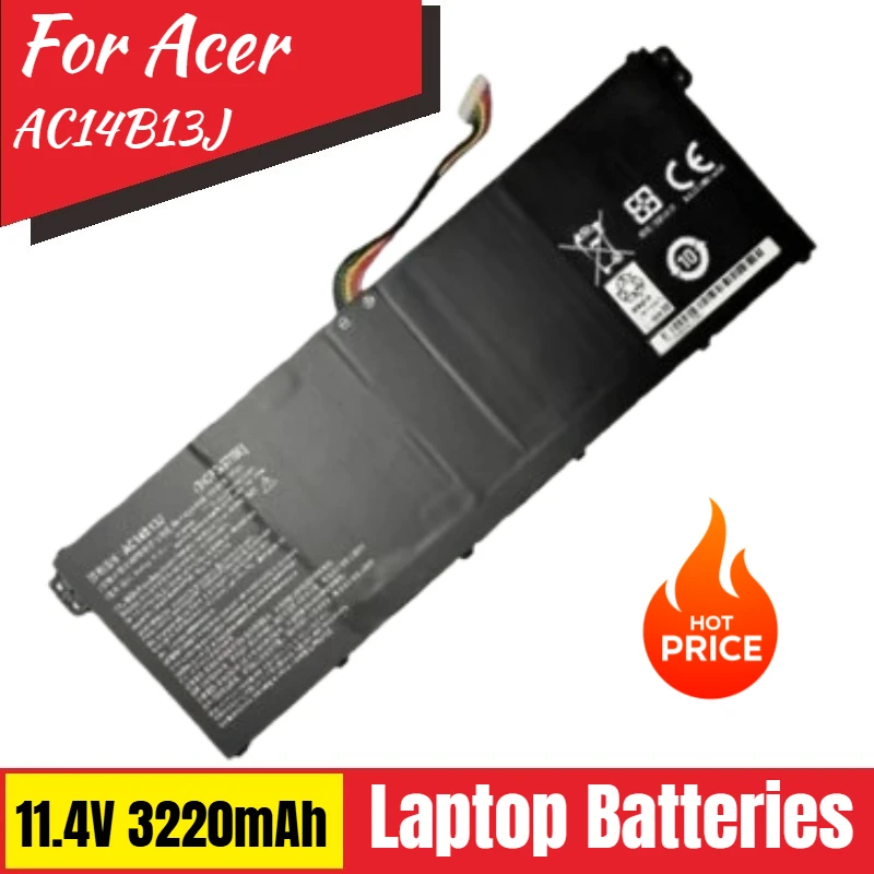 Batteria del computer portatile AC14B13J 11.4V 3220mAh per Acer Aspire A315-55 EX2519 N15Q3 MS2394 AC14B18J N19H1 ES1-512-C323 ES1-111-C188