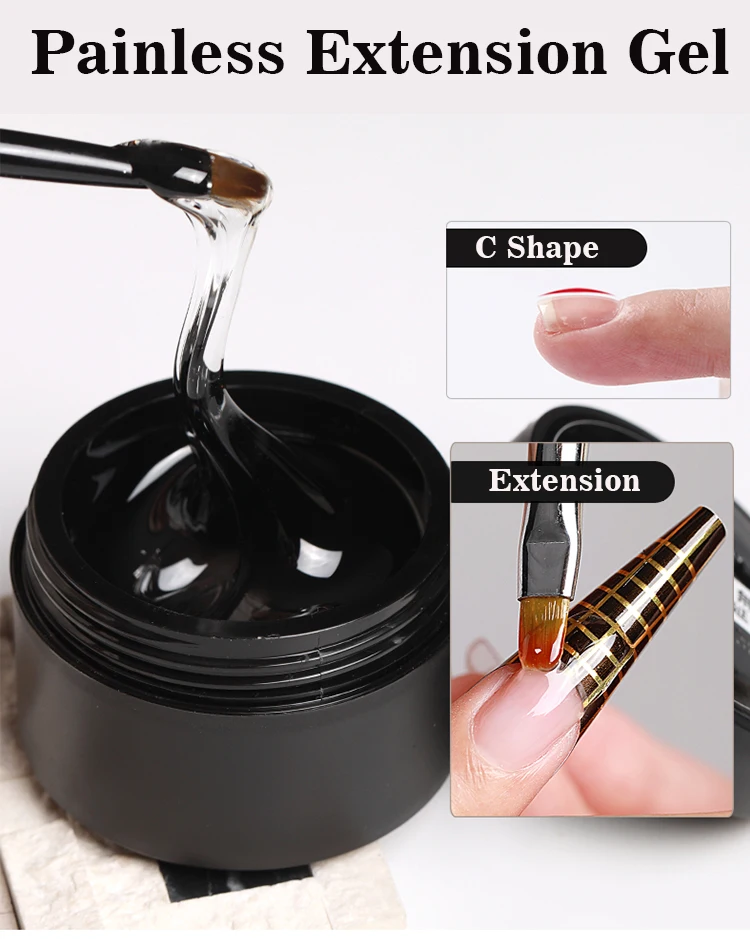 AS LED/UV Hema Free Tpo Free Builder Gel de uñas indoloro 50ml extensión de uñas transparente Gel duro fortalecedor barniz pegamento de diamantes de imitación