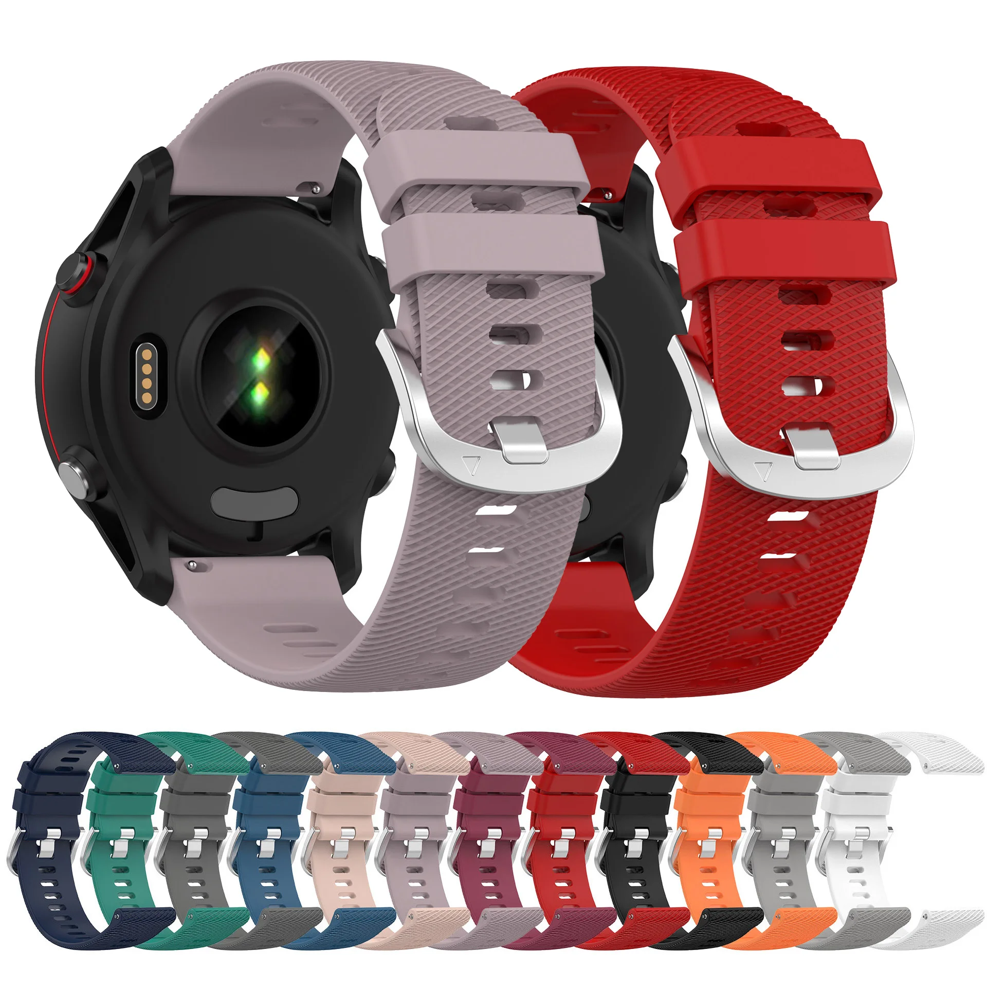 18 مللي متر سيليكون حزام ل Garmin Venu 3S 2S Vivoactive 4S حزام ساعة ذكية ل Forerunner 265S 255S سوار Active S اكسسوارات