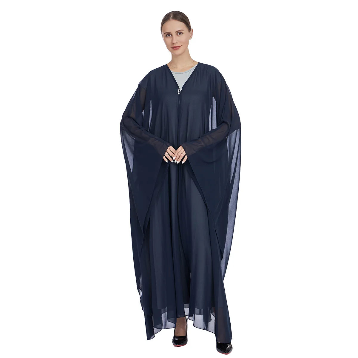 

2pcs Women Muslim Matching Set Ramadan Dubai Abaya Kimono Jalabiya Kebaya Caftan Marocain Femme Robe Islam Clothing Party Dress