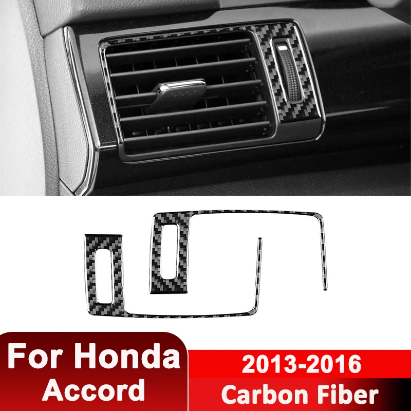 

Для Honda Accord 2013-2016 углеродное волокно автомобиля левый и правый воздуховыпускной панель рамка декоративная наклейка авто аксессуары для интерьера