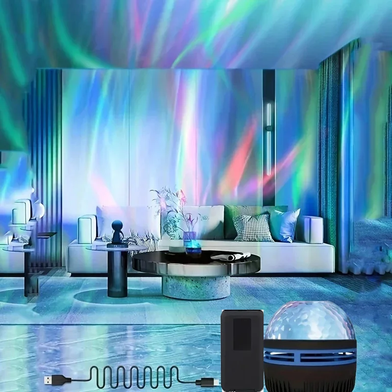 1pc Ocean Wave Projector,With 7-Colors Patterns & Remote Control,USb Powered For Bedroom Home Theater, Ceiling, Room Decor